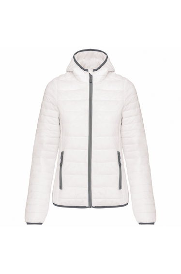 Kariban Womens/Ladies Lightweight Hooded Padded Jacket - White