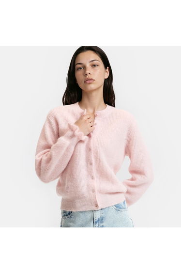 Alpaca/Wool Blend Cardigan with Button Fastening