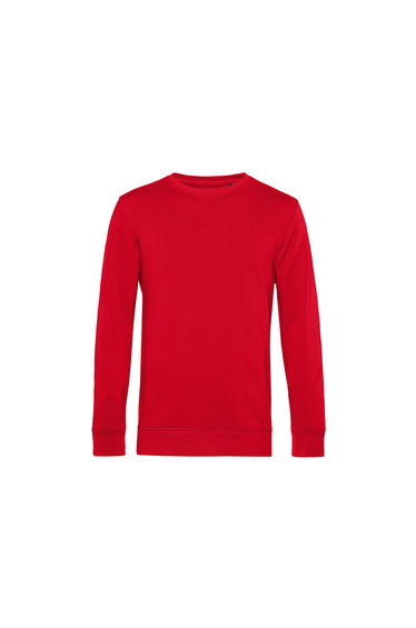 B&C Mens Organic Crew Neck Sweat - Red