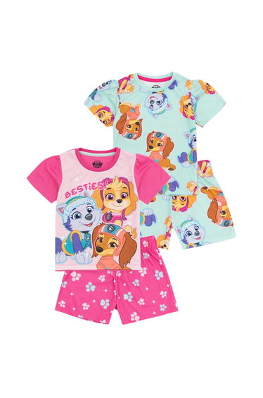 Paw Patrol Girls Short Pyjama Set (Pack of 2) - Blue/Pink
