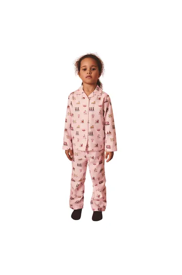 Cath Kidston Girls Button-Down Pyjama Set - Pink
