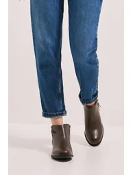 Maddy Side Zip Flat Ankle Boots - 1