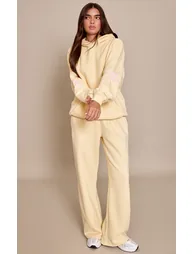 Butter Yellow Bow Puff Print Straight Leg Joggers - 1