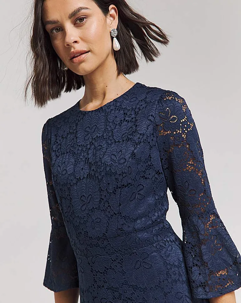 Joanna Hope Navy Lace Midi Dress - 3