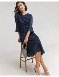 Joanna Hope Navy Lace Midi Dress - 1