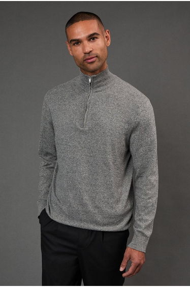 Cotton Rich Half Zip Jumper