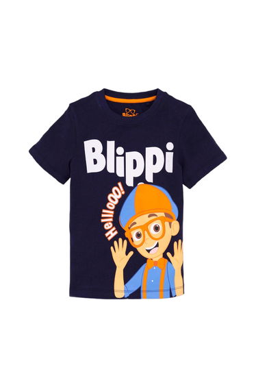 Blippi Childrens/Kids Hello T-Shirt - Navy