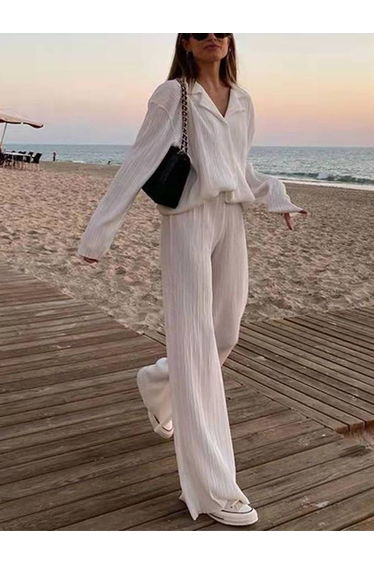 Textured Loose Casual Suit