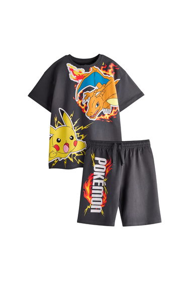 Pokemon Boys Pikachu & Charizard T-Shirt & Shorts Set - Black