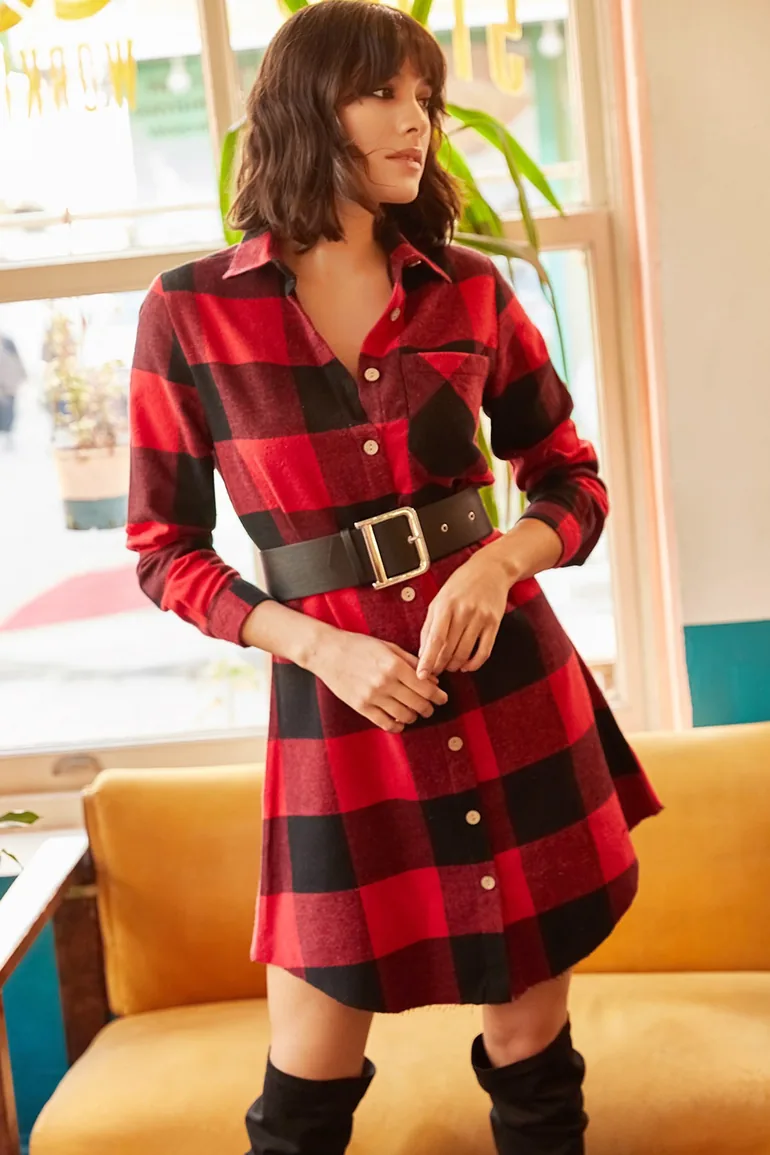 column shirt dress Principles Women's Column Crepe Shirt Dress in Camel | Size: 14