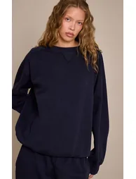 Navy Acid Washed Cross Stitch Sweatshirt - 1