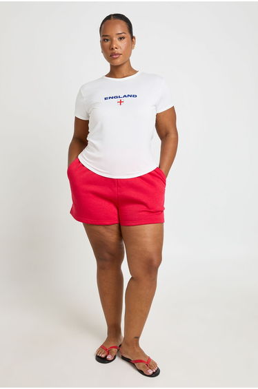 Plus England Football Printed Baby Tee - white