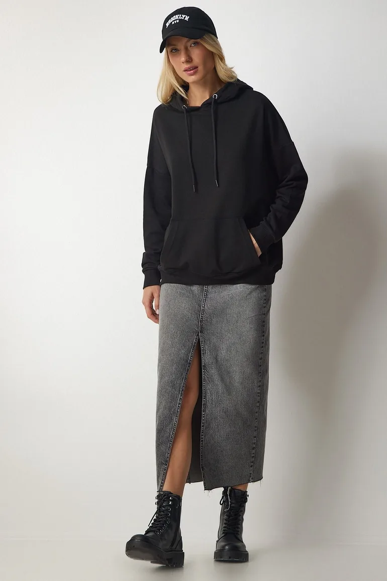 Happiness İStanbul Black Hoodie - 4