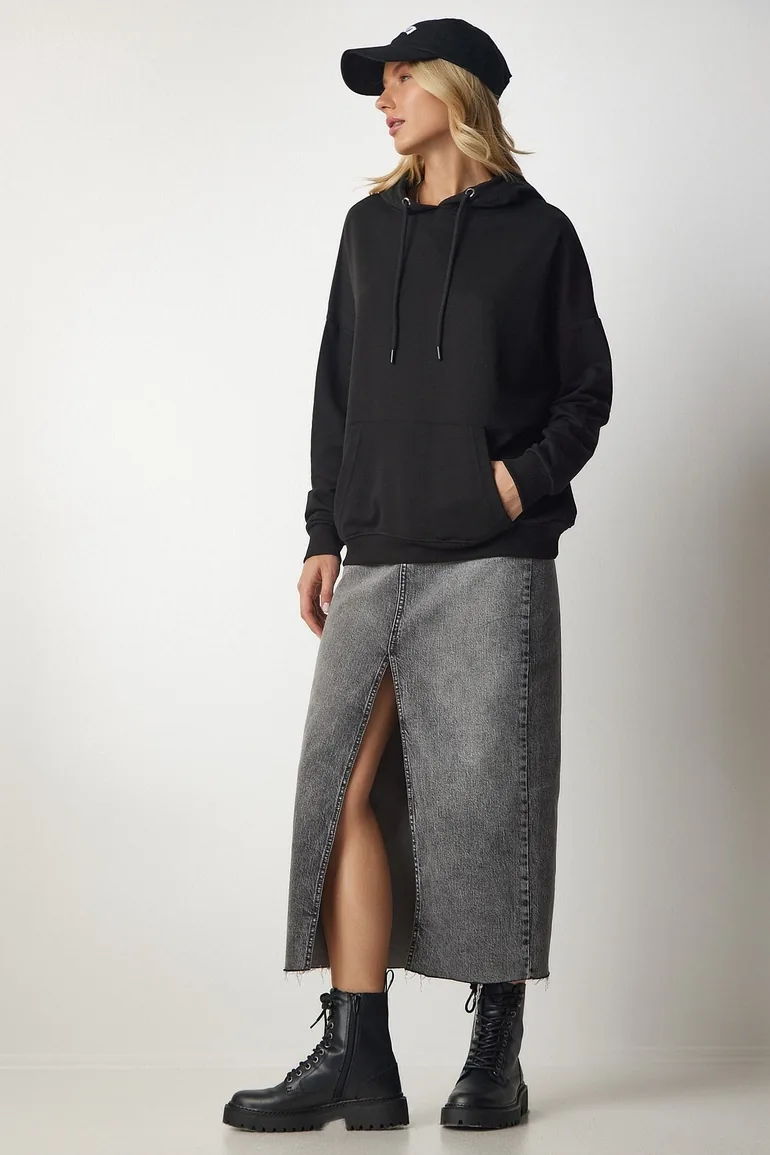 Happiness İStanbul Black Hoodie - 1