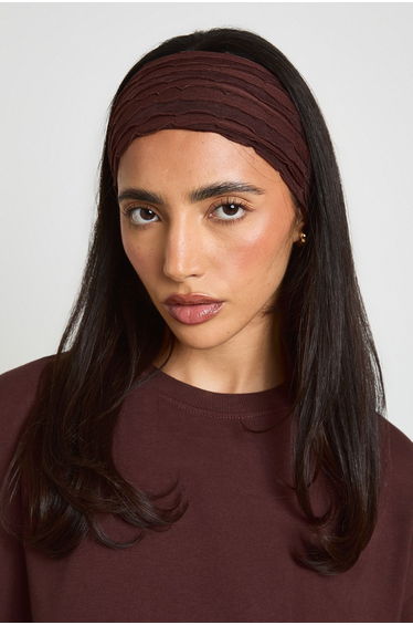 Chocolate Textured Jersey Headband - chocolate