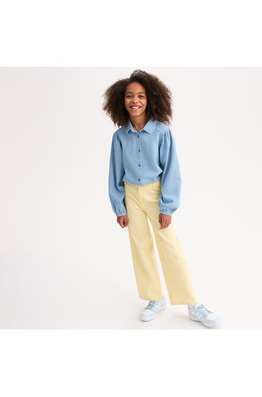 Twill Wide Leg Trousers