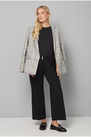 Petite Black Smart Wide Leg Trousers