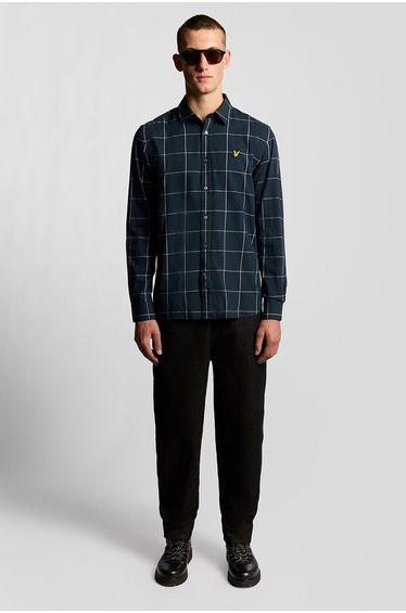 Window Pane Check Shirt Dark Navy/ White