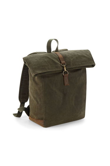 Quadra Heritage Leather Accents Backpack - Olive Green