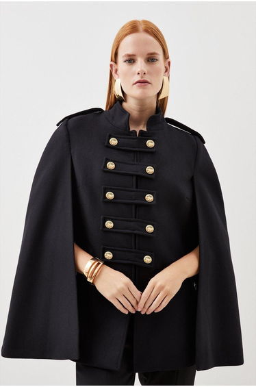 Italian Wool Cape Coat