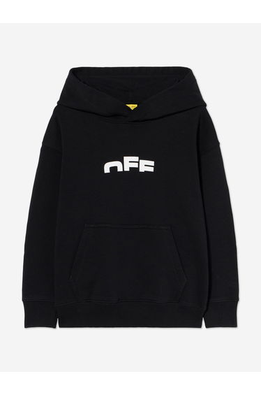 Off-White Kids Type Logo Hoodie in Black
