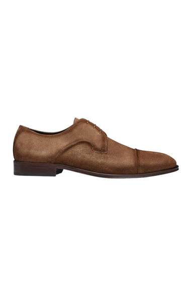 Boss Mens Derrek Suede Low Heel Derby Shoes - Medium Beige