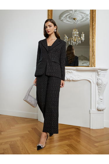 Women Regular Fit Jacquard Blazer