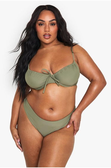 Plus Swimwear Essentials Underwired Bikini Top - khaki