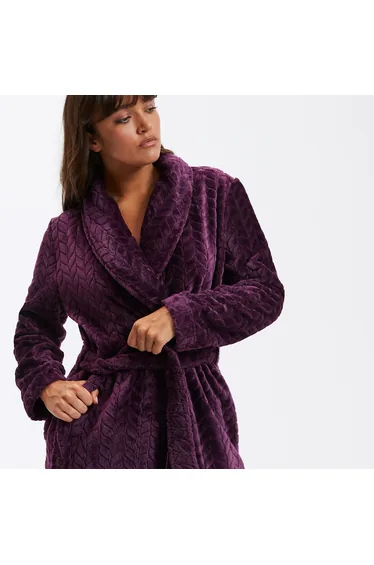 Embossed Fleece Bathrobe