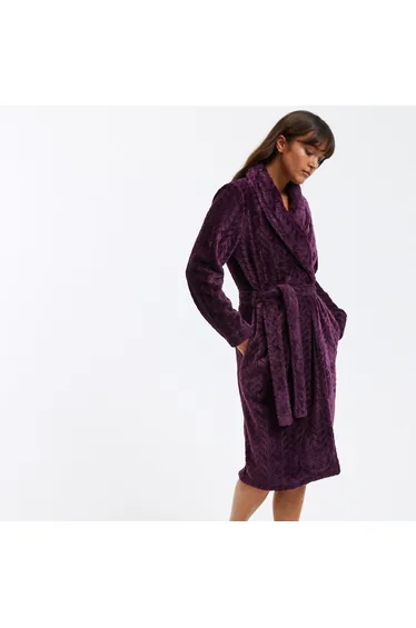 Embossed Fleece Bathrobe