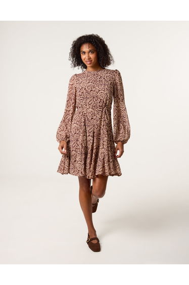 Godet Dress With Self Tie