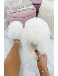 Lemonade Ultimate Cosy Fluffy Slippers White - 4