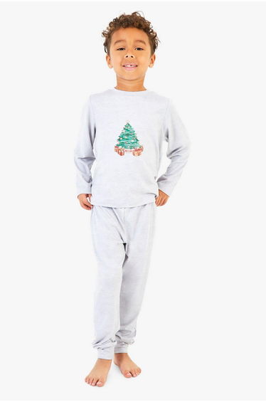 Kids Tree Family Pjs - grey
