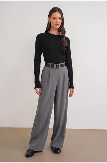 Mixray Slim Fit Crew Neck Knit Sweater