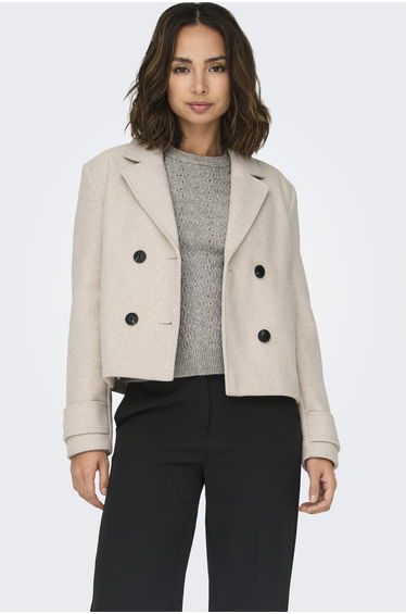 Short beige wool jacket