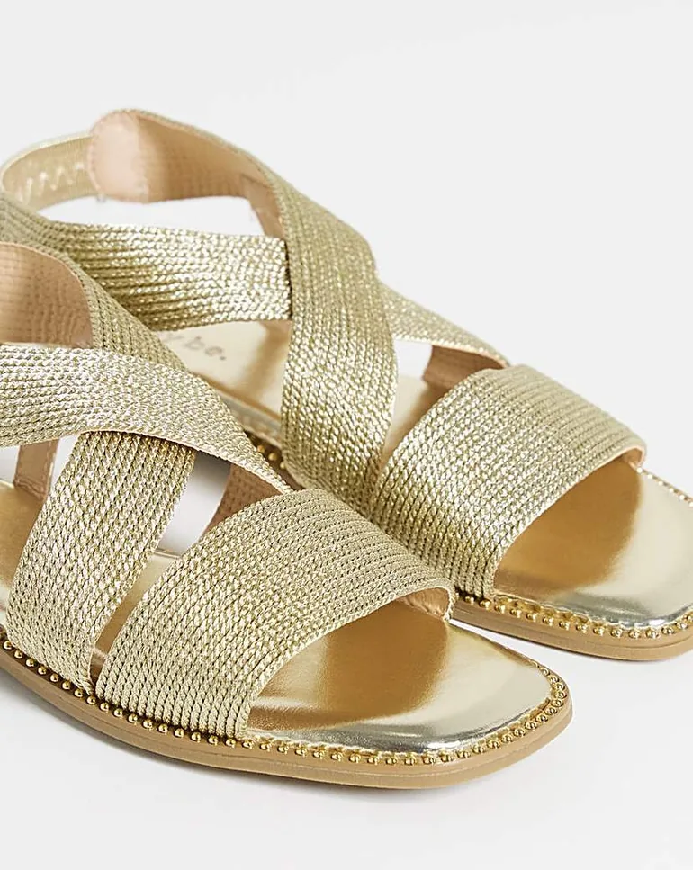 Elasticated Flat Sandals Extra Wide Fit - 2