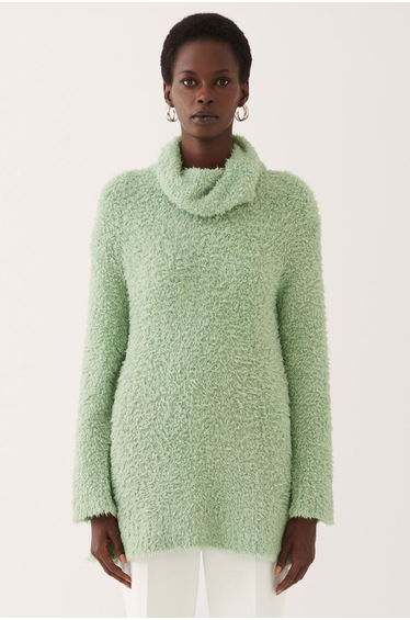 İllas Oil Green Color Women's Knitwear Blouse