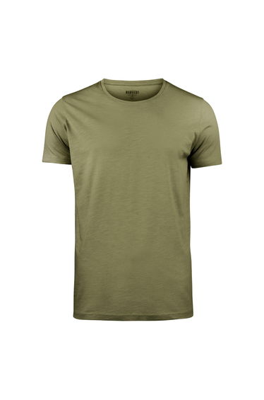 James Harvest Mens Twoville Melange T-Shirt - Moss Green