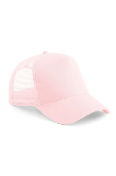 Beechfield Mens Half Mesh Trucker Cap / Headwear - Pastel Pink/Pastel Pink