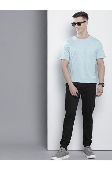 Men Black Slim Fit Solid Joggers