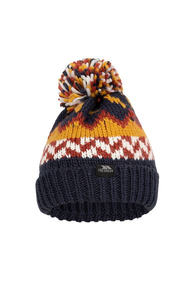 Trespass Childrens/Kids Twiglet Chunky Knit Fleece Lined Hat - Navy/Honeybee