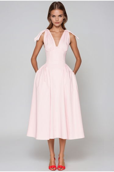 Jamar Sleeveless Ruffle Midi Dress