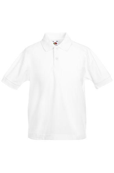 Fruit Of The Loom Childrens/Kids Unisex 65/35 Pique Polo Shirt - White
