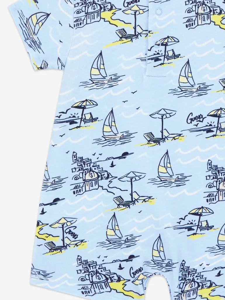 Guess Baby Boys Sea City Romper in Blue - 3