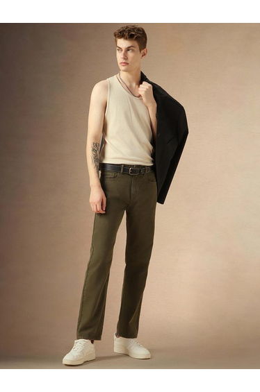 Mid Rise Straight Fit Jeans