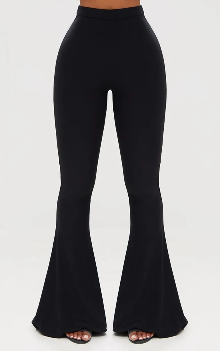 Shape Black Slinky Flared Leg Trousers - 1