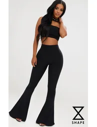 Shape Black Slinky Flared Leg Trousers