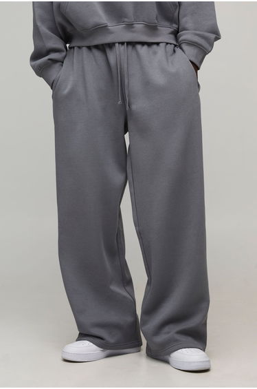 Basic Wide Leg Jogger - grey