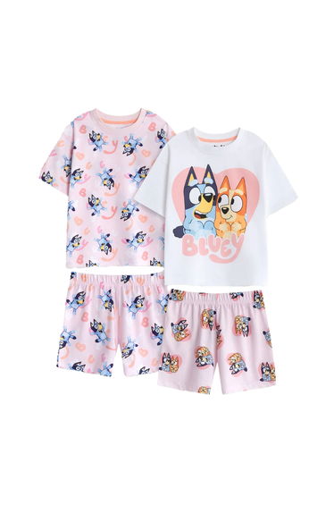 Bluey Girls Bluey & Bingo Short Pyjama Set (Pack of 2) - Multicoloured Print