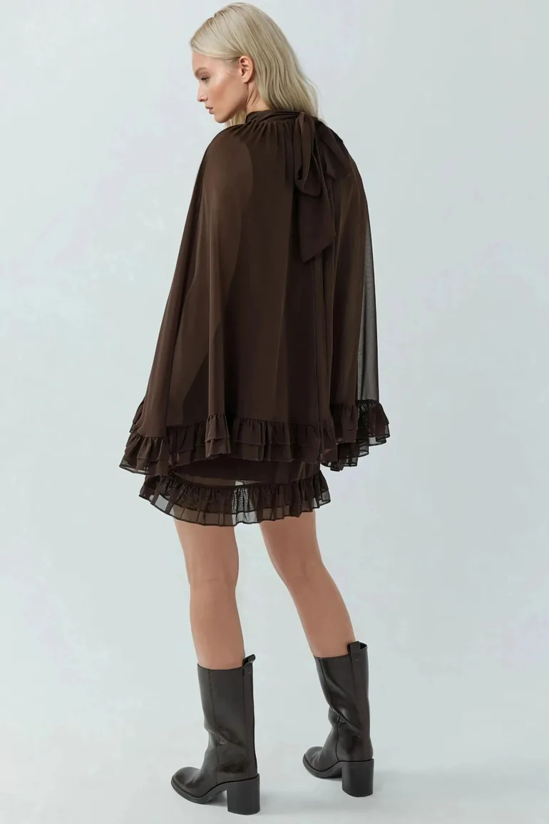 brown turtleneck mini dress Just Right Turtleneck Mini Sweater Dress in Taupe